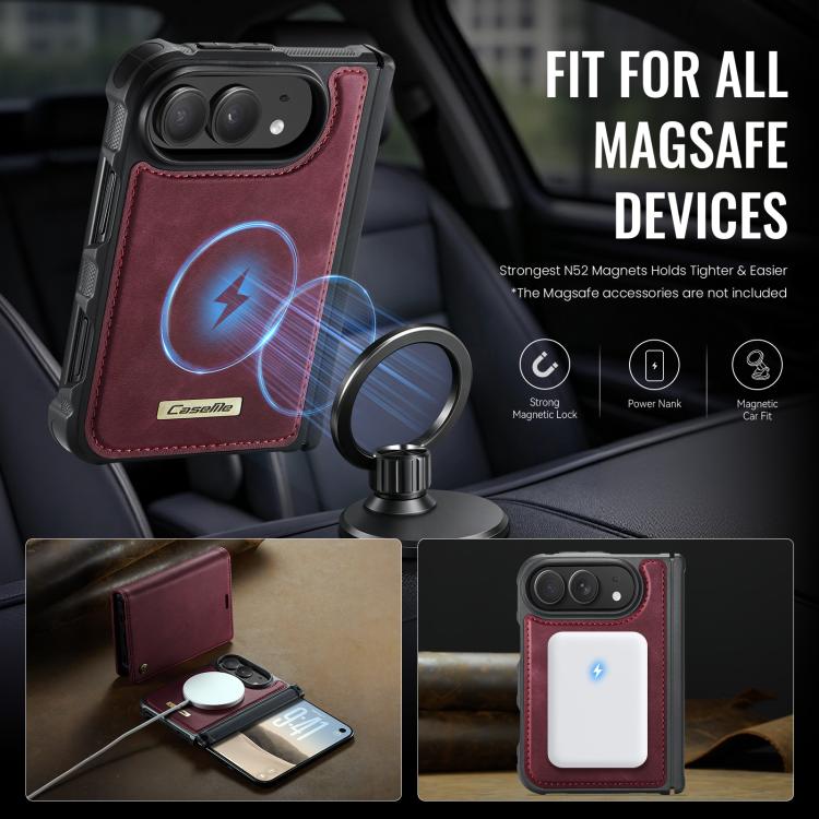 CaseMe C49 MagSafe RFID Blocking Detachable Wallet Leather Phone Case