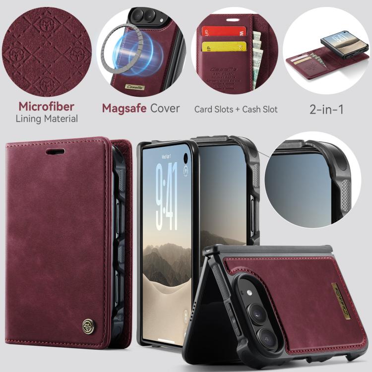 CaseMe C49 MagSafe RFID Blocking Detachable Wallet Leather Phone Case