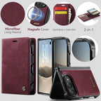 CaseMe C49 MagSafe RFID Blocking Detachable Wallet Leather Phone Case