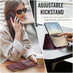 CaseMe C49 MagSafe RFID Blocking Detachable Wallet Leather Phone Case