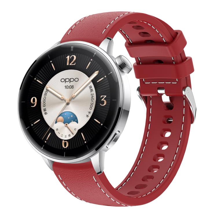Stitched Silicone Watch Band — Pink