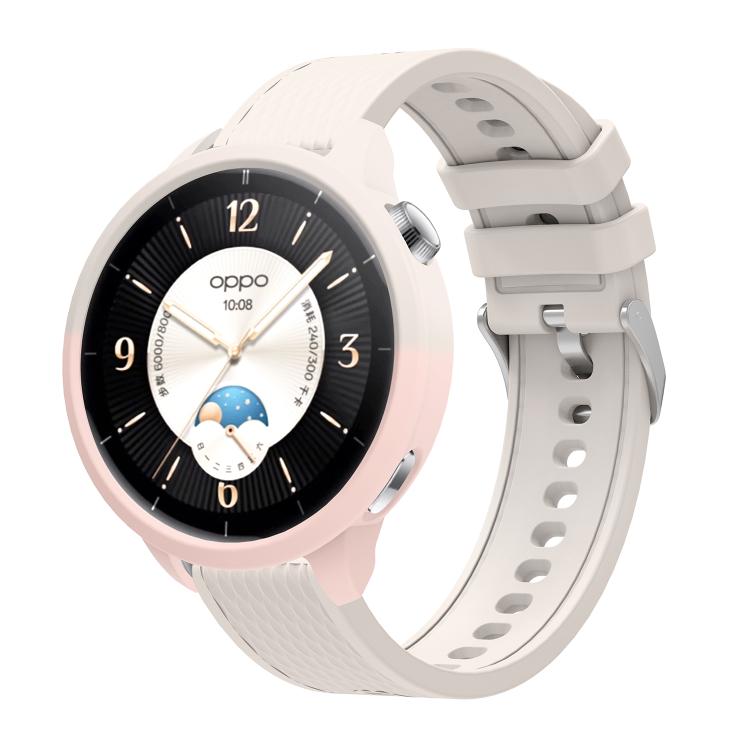 Silicone Watch Cover Integrated Diamond Texture Silicone Watch Band — Starlight+Pink