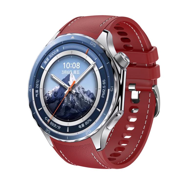 Stitched Silicone Watch Band — Midnight Blue