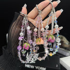 Rose Real Flower Double-Layer Mobile PhoneChain
