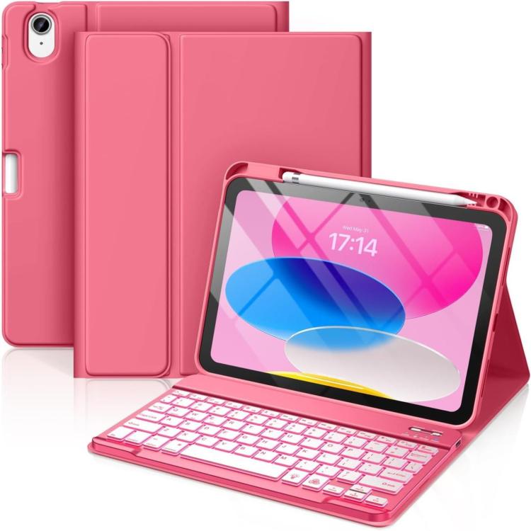 Bluetooth Keyboard Silicone Leather Tablet Case with Pen Slot