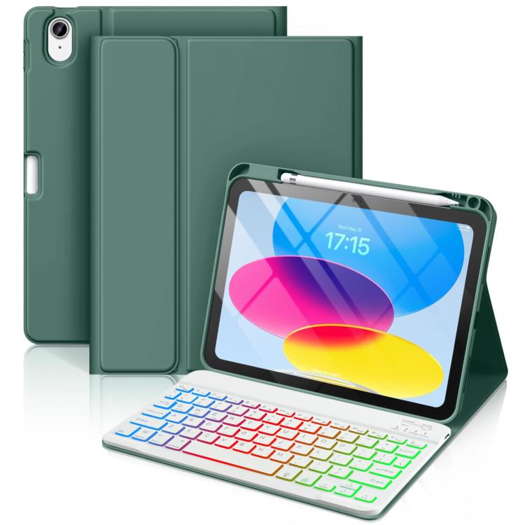 Bluetooth Keyboard Silicone Leather Tablet Case with Pen Slot