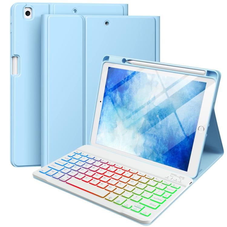 Bluetooth Keyboard Silicone Leather Tablet Case with Pen Slot