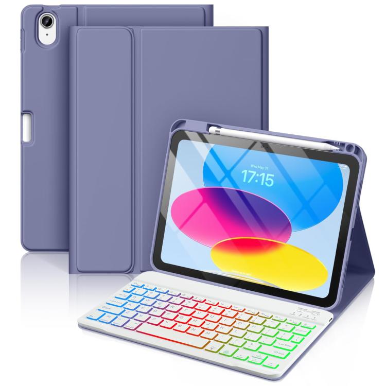 Bluetooth Keyboard Silicone Leather Tablet Case with Pen Slot
