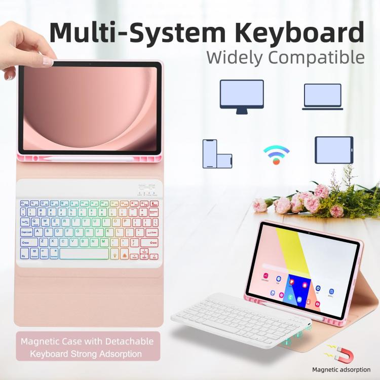 Backlit Colorful Bluetooth Keyboard Protective Leather Case