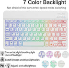 Backlit Colorful Bluetooth Keyboard Protective Leather Case