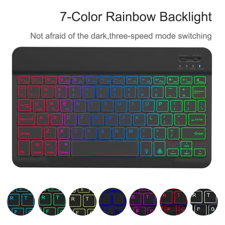 Backlit Colorful Bluetooth Keyboard Protective Leather Case