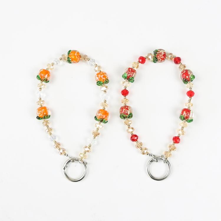 Luminous Persimmon Crystal Phone Chain — view 4