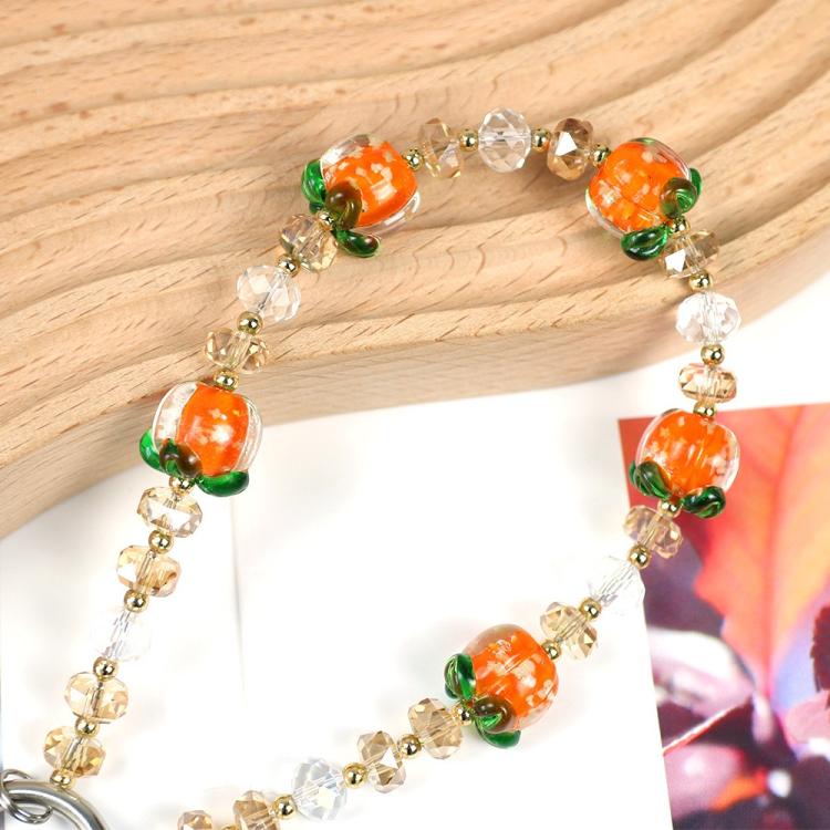 Luminous Persimmon Crystal Phone Chain — view 5