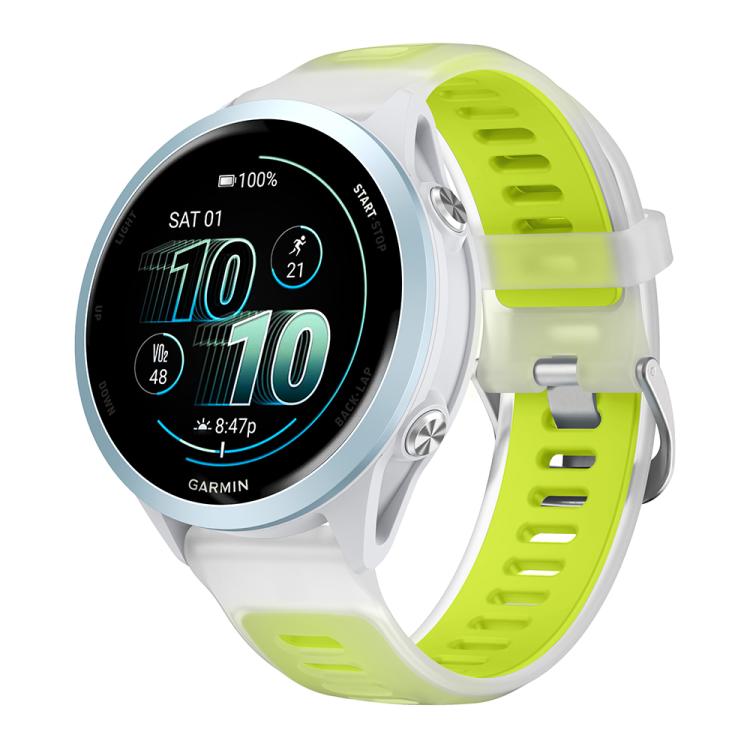 Silver Steel Buckle Translucent Color Silicone Watch Band — view 21