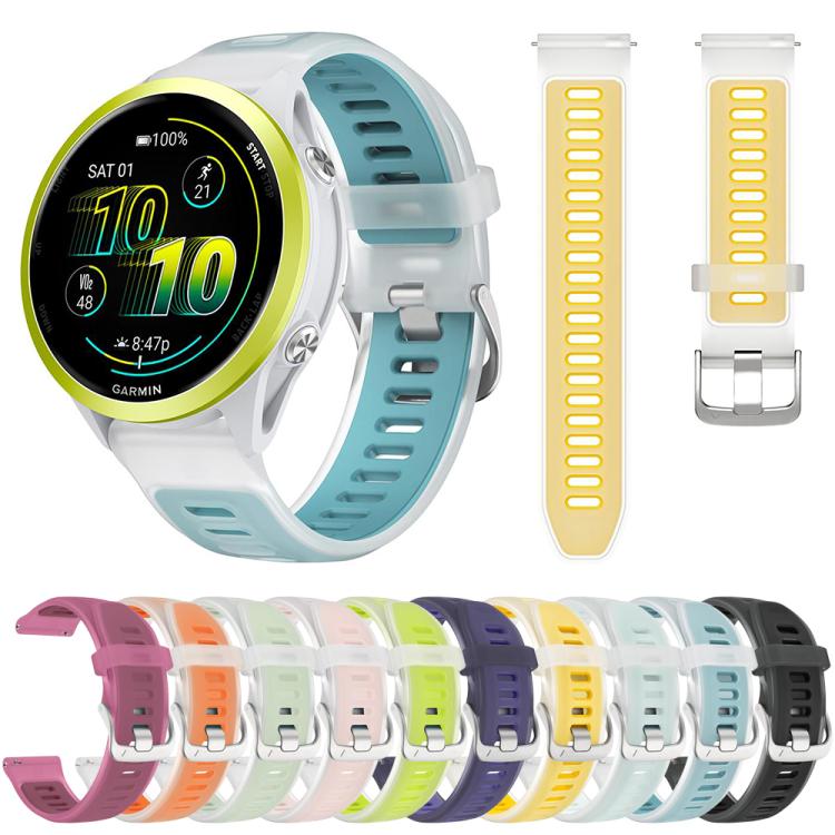 Silver Steel Buckle Translucent Color Silicone Watch Band