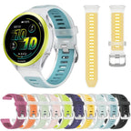 Silver Steel Buckle Translucent Color Silicone Watch Band
