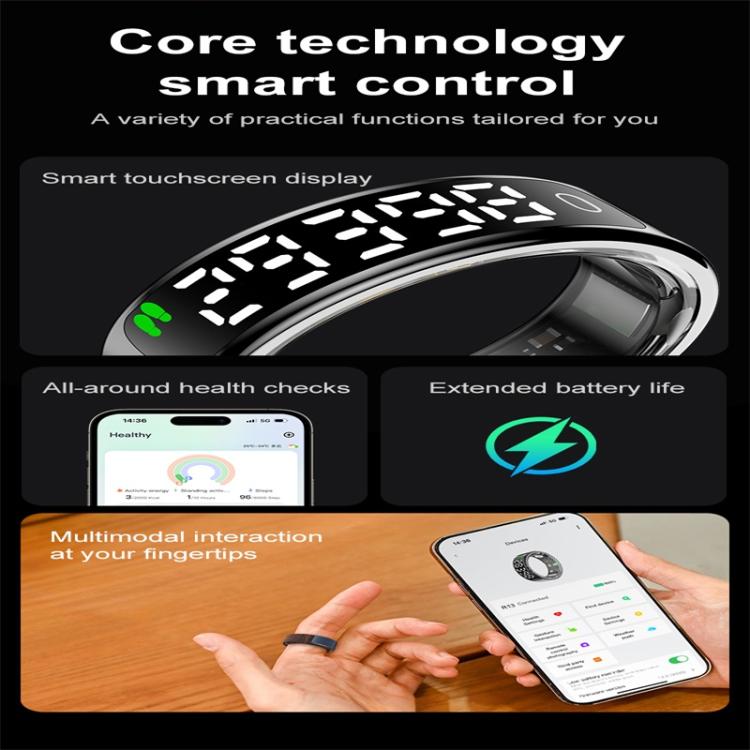 R13 SIZE 13 Smart Ring, Support Heart Rate / Blood Oxygen / Sleep Monitoring / Motion Sensing Game
