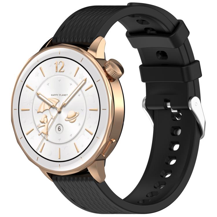 Rhombic Texture Groove Silicone Watch Band — Light Pink