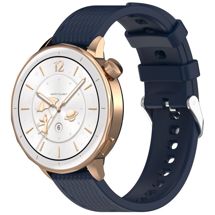 Rhombic Texture Groove Silicone Watch Band — Teal