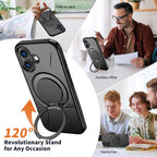 Kalebol Magnetic MagSafe Rotation Holder PC Phone Case — For iPhone 14