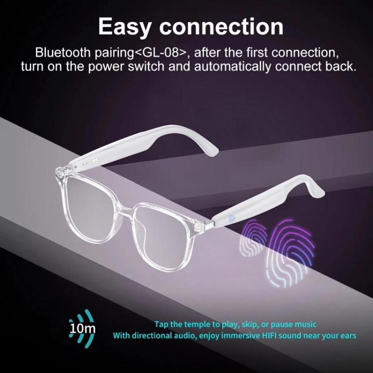 GL08 Smart Glasses, Support Touch Control / Built-in Call Microphone / Open Style Audio Experience — view 6