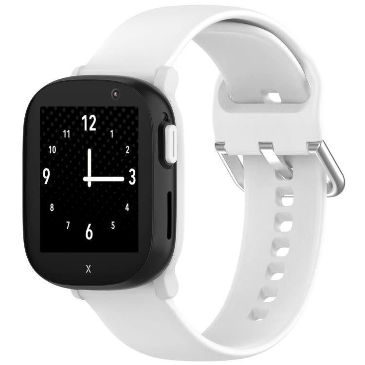 For Xplora X6PLAY Kids Smart Phone Watch Solid Color Silver Buckle Silicone Watch Band