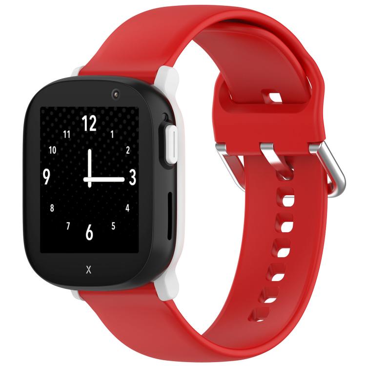 For Xplora X6PLAY Kids Smart Phone Watch Solid Color Silver Buckle Silicone Watch Band — Gray