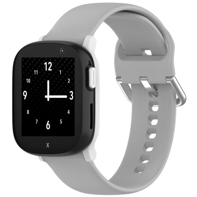 For Xplora X6PLAY Kids Smart Phone Watch Solid Color Silver Buckle Silicone Watch Band — Sky Blue