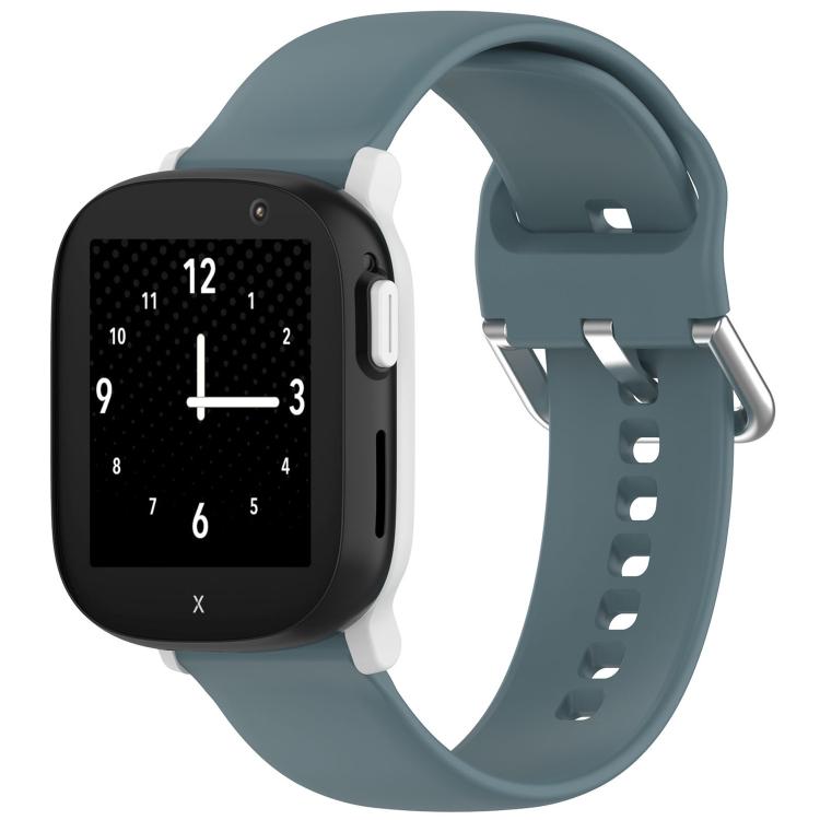 For Xplora X6PLAY Kids Smart Phone Watch Solid Color Silver Buckle Silicone Watch Band — view 26