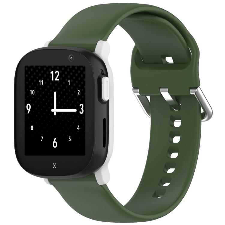 For Xplora X6PLAY Kids Smart Phone Watch Solid Color Silver Buckle Silicone Watch Band — Purple
