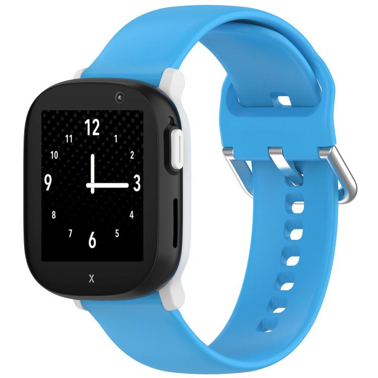 For Xplora X6PLAY Kids Smart Phone Watch Solid Color Silver Buckle Silicone Watch Band — view 23