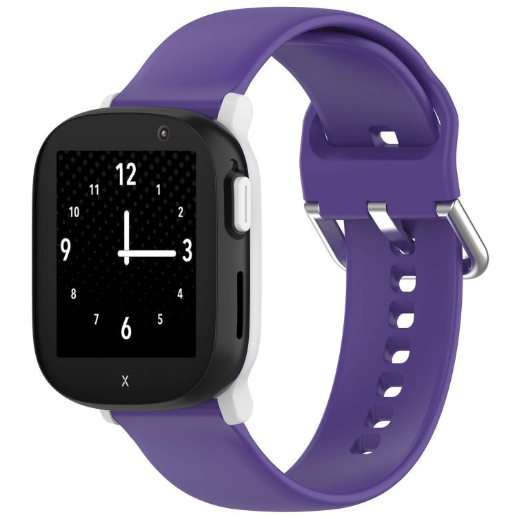 For Xplora X6PLAY Kids Smart Phone Watch Solid Color Silver Buckle Silicone Watch Band — view 29