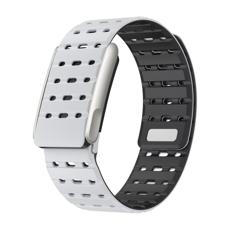 Magnetic Silicone Breathable Watch Band — Gray Orange