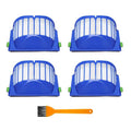 JUNSUNMAY 4pcs Sweeper Clean Filter with Brush for iRobot Roomba 600 Series