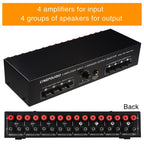 B075 4 Input 4 Ooutput Power Amplifier Speaker Selector Switcher, 300W Sound Quality Per Channel No Loss — view 4