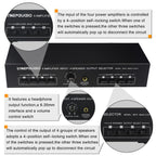 B075 4 Input 4 Ooutput Power Amplifier Speaker Selector Switcher, 300W Sound Quality Per Channel No Loss — view 5