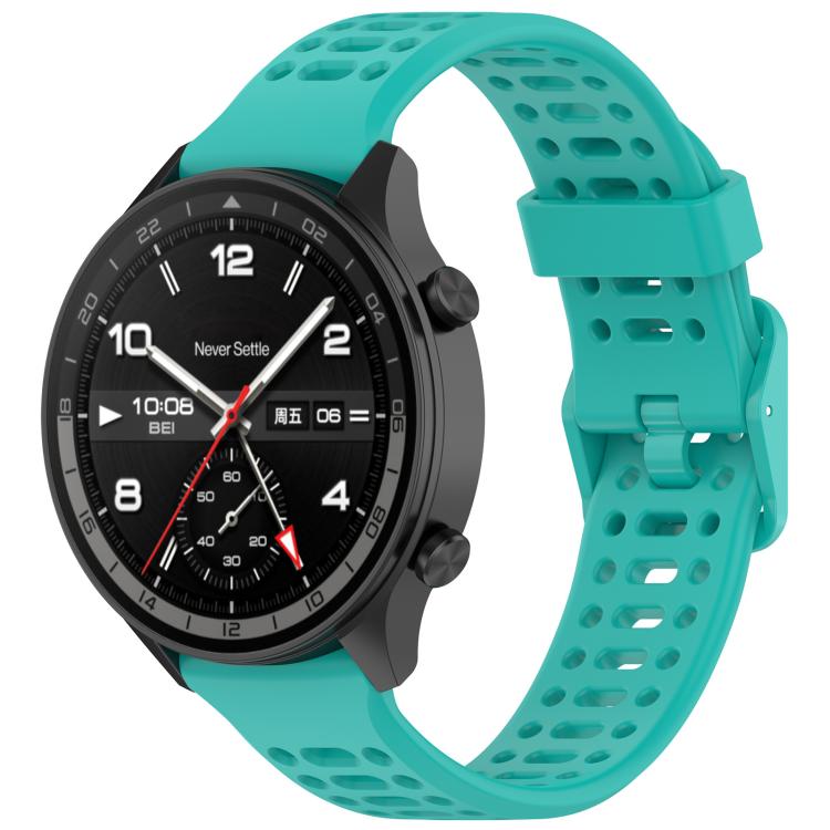 Breathable Solid Color Silicone Watch Band — White