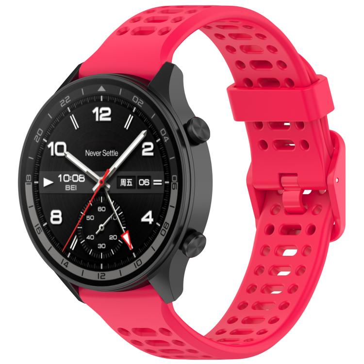 Breathable Solid Color Silicone Watch Band — Orange