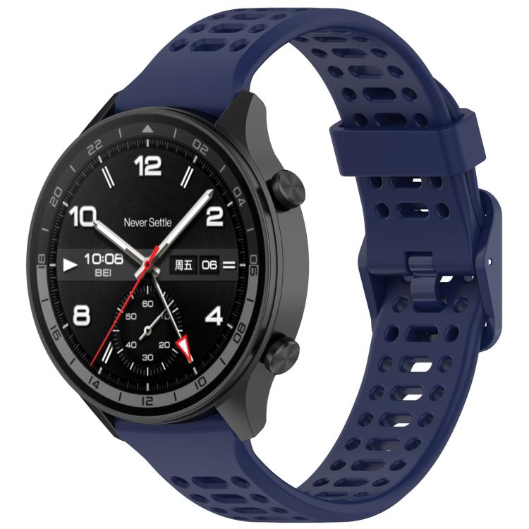 Breathable Solid Color Silicone Watch Band — Dark Gray