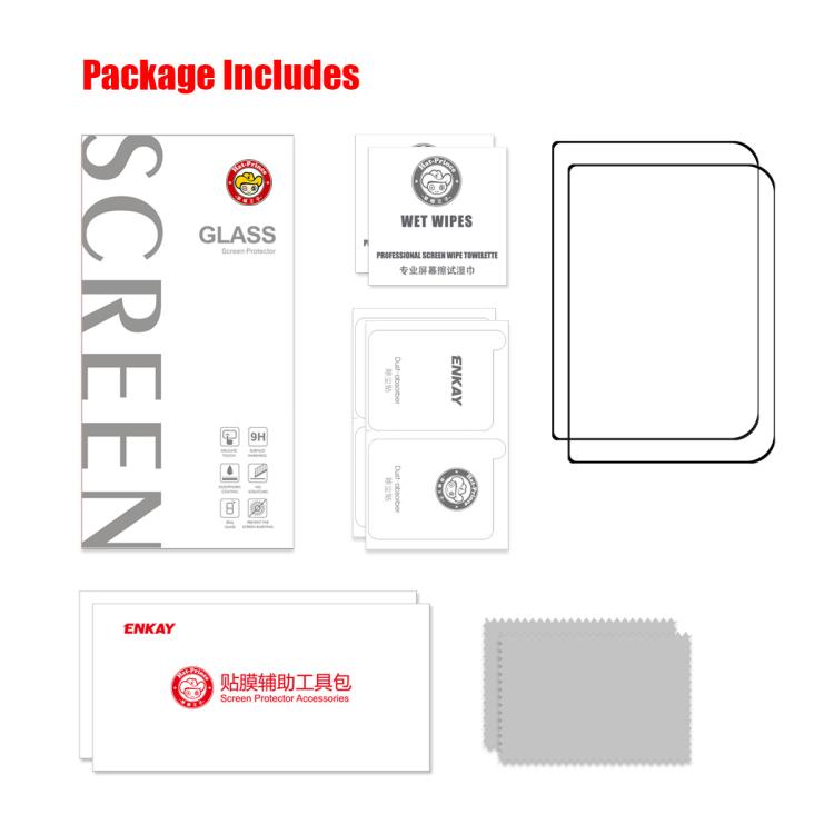 2 PCS/Pack ENKAY Thickened Glue No White Edge High Aluminum-silicon Tempered Glass Film