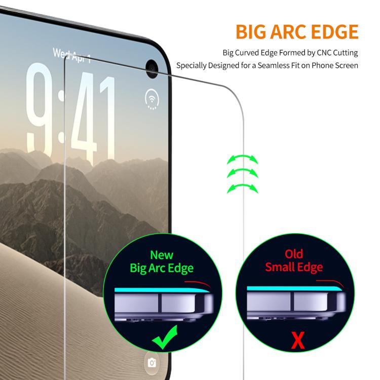 2 PCS/Pack ENKAY Thickened Glue No White Edge 9H Big Arc Edge High Aluminum-silicon Tempered Glass Film