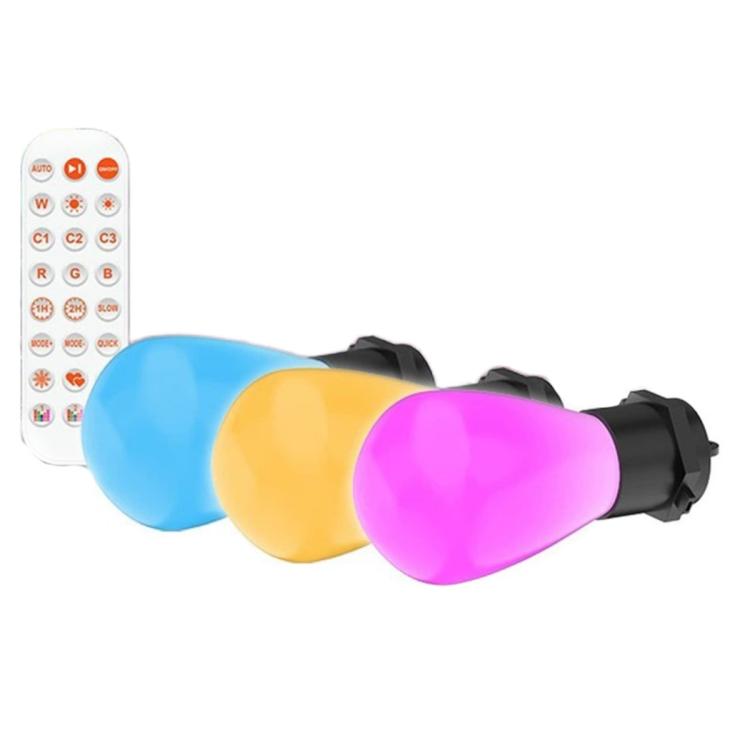 S14 RGBIC LED App and Voice Control Bluetooth Smart Outdoor String Lights 12M 20 Bulbs