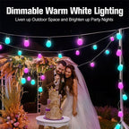 S14 IP65 Waterproof RGBIC WiFi BLE App Remote Control Smart WiFi String Lights 12M 20 Bulbs — view 3