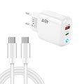 TE-PD45 GaN 45W PD3.0 / Type-C + USB 3.0 Charger with Type-C to Type-C Data Cable, EU Plug