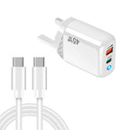TE-PD45 GaN 45W PD3.0 / Type-C + USB 3.0 Charger with Type-C to Type-C Data Cable, UK Plug