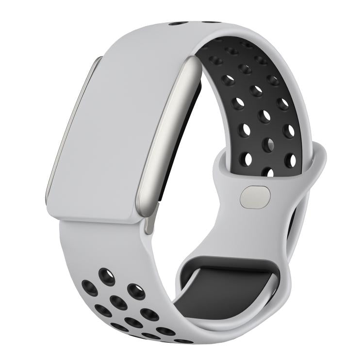 Reverse Buckle Breathable Silicone Sports Watch Band — Black