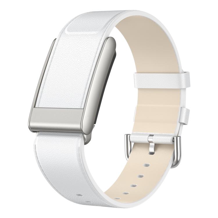 Silver Pin Buckle Leather Watch Band — Black