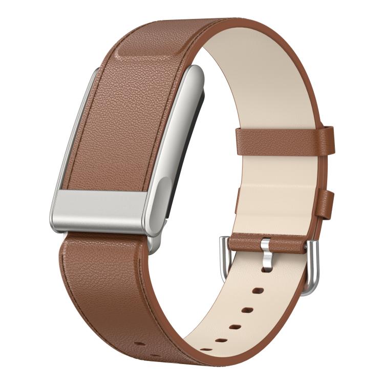 Silver Pin Buckle Leather Watch Band — White