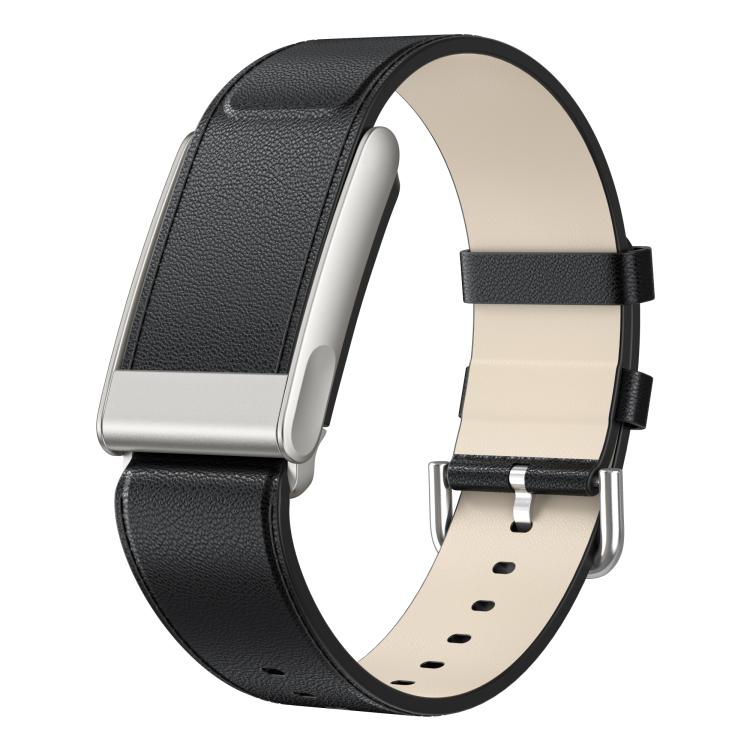 Silver Pin Buckle Leather Watch Band — Brown