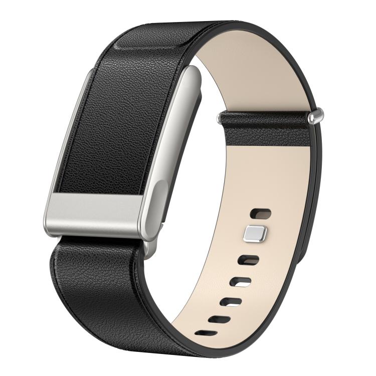 Rivet Buckle Leather Watch Band — Brown
